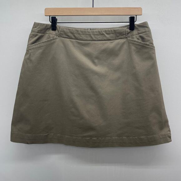 Nike Golf Dri-Fit Skort Womens 14 Summer Brown/Taupe Slash Pocket Back Zip - Picture 1 of 7